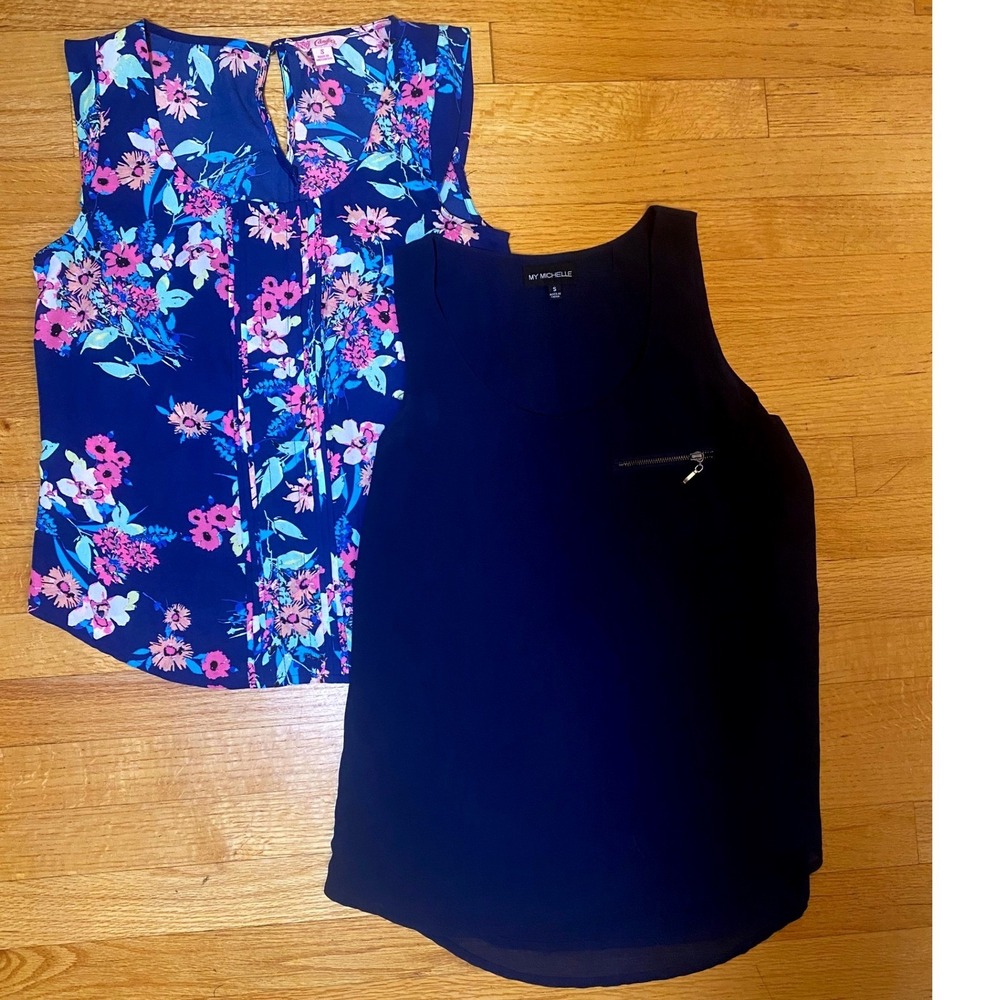 Candies Floral Sleeveless Blouse‎ Keyhole Back My Michelle Tank Top Bundle S
